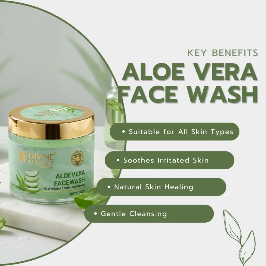 Aloevera Face Wash with Rose Water and Green Tea Extract, 100 gms.