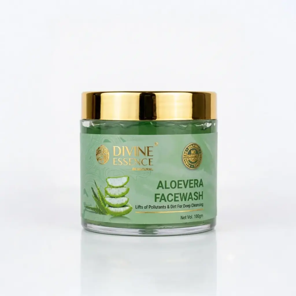 Aloevera Face Wash with Geranium Oil and Tea Tree Extract, 100 gms.