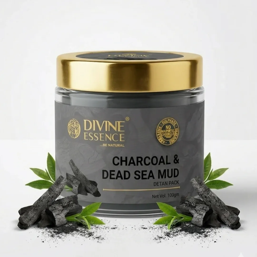 Charcoal & Dead Sea Mud Face Pack with Lemon Oil and Tea Tree Oil, 100 gms